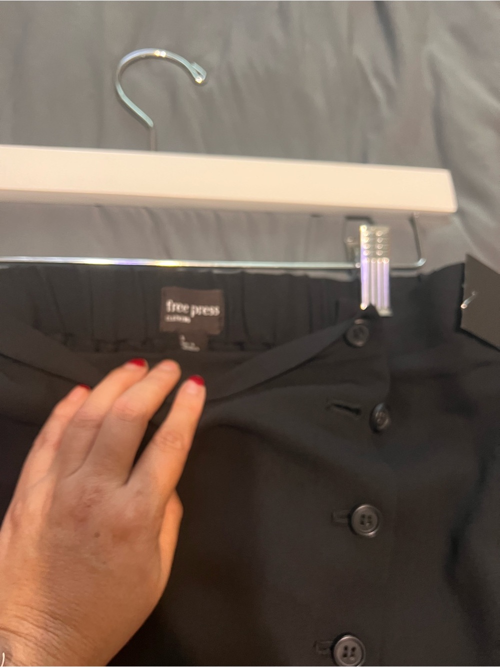 free press Black Midi Skirt with Side Button Detail - Picture 6 of 7